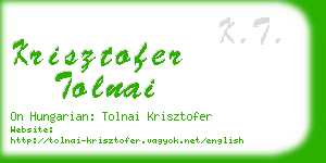 krisztofer tolnai business card